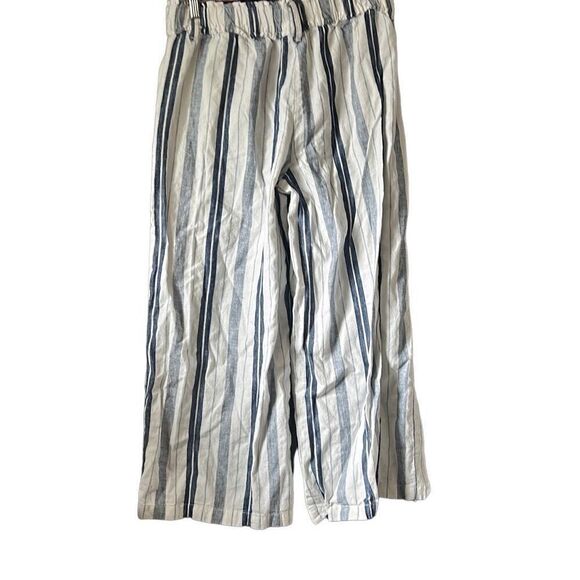 Striped Wide Leg Pants High Waist Elastic Waistband Casual Trousers - Picture 5 of 5